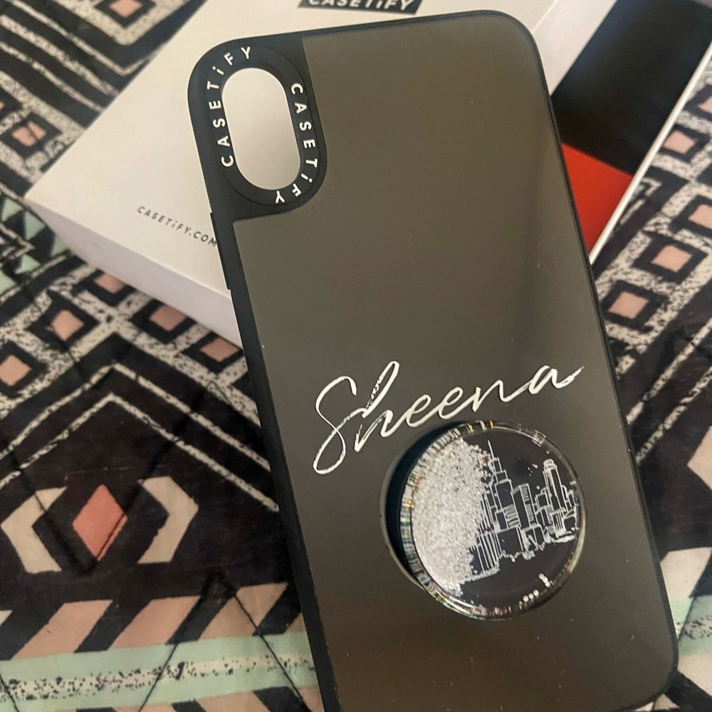Casetify Black Phone Case with City Design